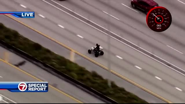 Police chase wrong way driving ATV across Miami-Dade and Broward
