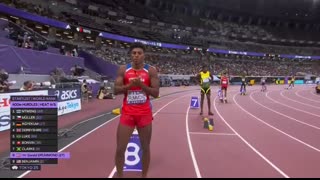 Rai Benjamin flies past competition from lane 9 to win 400m hurdles heat at worlds   NBC Sports