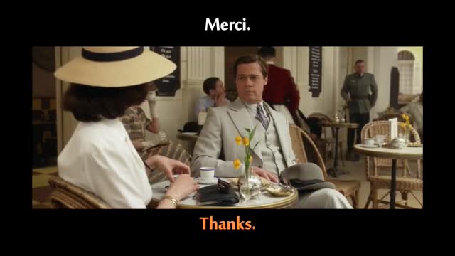 FRENCH LESSON - learn french with movies ( french + english subtitles ) Allied part1