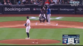 Vladimir Guerrero Jr. homers against the Yankees for the THIRD STRAIGHT GAME in the ALDS! ?