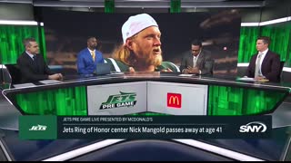 Former Jets Bart Scott & Willie Colon pay tribute to Nick Mangold, who tragically passed away at 41