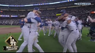 FINAL OUT The Dodgers win the 2024 World Series!