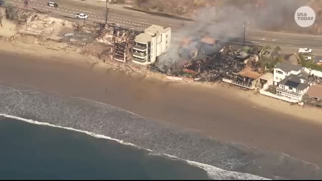 USA TODAY photographer in a helicopter captures fire damage in Malibu   USA TODAY