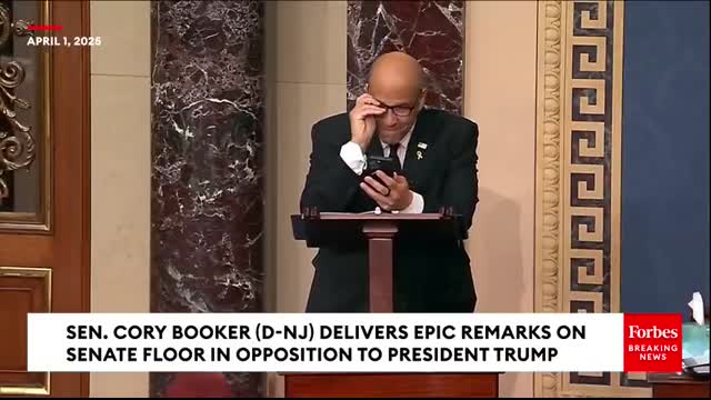 BREAKING NEWS Cory Booker Breaks Senate Filibuster Record, Receives Massive Ovation