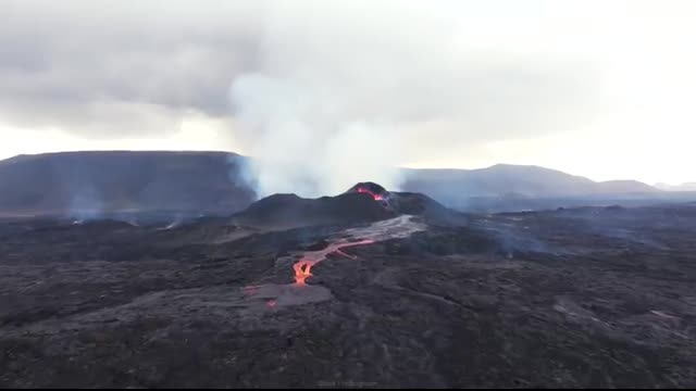 3.9.24 Day 13 drone footage from the new volcano eruption in Iceland, live stream highlights