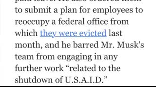 Federal Judge Orders Elon Musk to STOP Dismantling Government Agency USAID