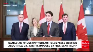 BREAKING NEWS PM Justin Trudeau Publicly Responds To Trump's New U.S. Tariffs On Canada