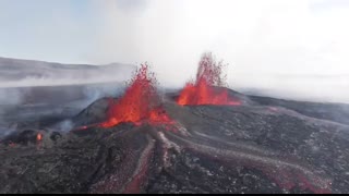 25.8.24 Day 4 drone footage from the new volcano eruption in Iceland, live stream highlights