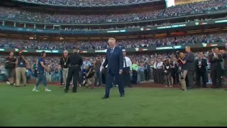 Vin Scully, Fernando Valenzuela throw out 1st pitch before Game 2   2017 MLB Playoffs   FOX MLB