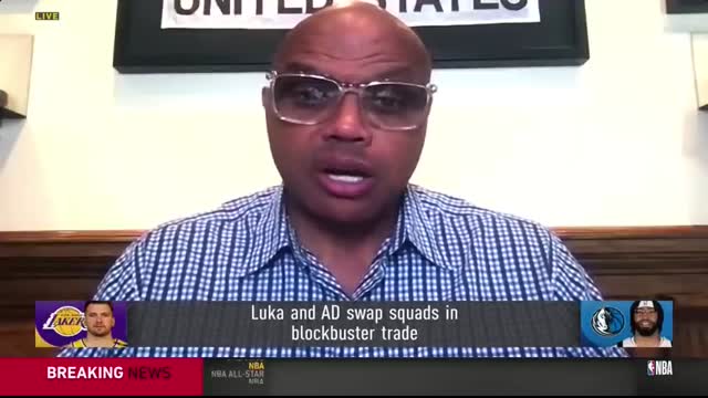 Charles Barkley Reacts to the Luka Doncic-Anthony Davis Trade   NBA GameTime