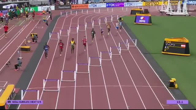 Rai Benjamin flies past competition from lane 9 to win 400m hurdles heat at worlds   NBC Sports