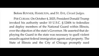 Federal Appeals Court Tells Trump 'NO, YOU CAN'T DEPLOY TROOPS TO THE STREETS OF CHICAGO!'