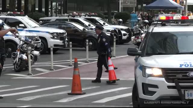 President Trump's motorcade spills out across the streets of New York City