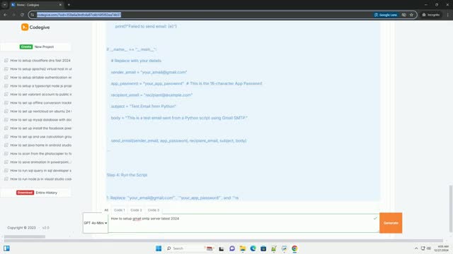 how to setup gmail smtp server latest 2024
