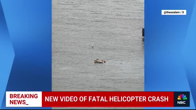 Video shows moment helicopter crashes into Hudson River