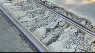 Trains Go Over Railroad Crossing Potholes From Hell Part Two