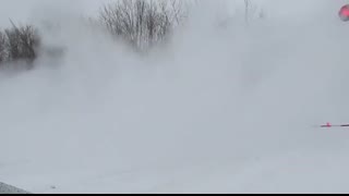 80MPH Amtrak trains plowing snow