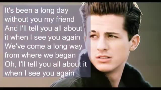 See you again by Charlie Puth Lyrics Full Version No Rap