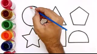 Shapes drawing for kids, Learn 2d shapes, colors for toddlers   Preschool Learning part - 125