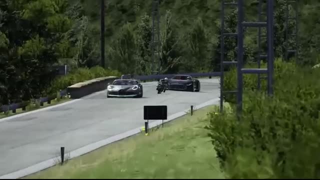 Kawasaki Ninja H2R Supercharged vs Bugatti Divo vs Mercedes-Benz Vision GT at Old SPA