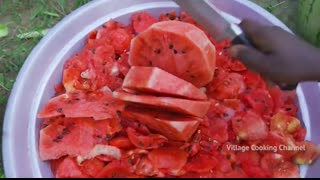 WATERMELON JUICE   Farm Fresh Fruit Juice Making   Watermelon Craft   Watermelon Experiment