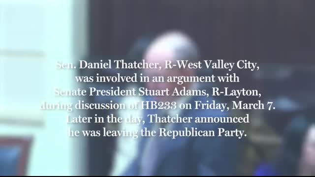 Utah senator leaves Republican Party after a clash during debate