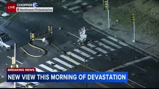 New view of destruction after Philadelphia plane crash