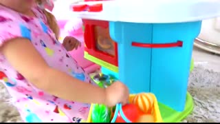 Roma and Diana Pretend Play Cooking Food Toys with Kitchen Play Set