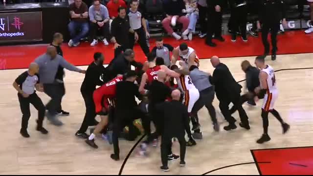 Rockets & Heat went CRAZY after this HEATED Moment ? MULTIPLE Ejections