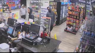 Clerk bombarded by 4 gunmen during robbery at SW Houston gas station, video shows