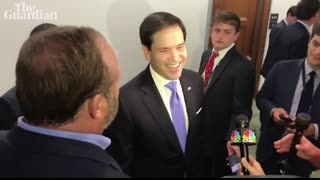 'Don't touch me' Marco Rubio and Alex Jones clash