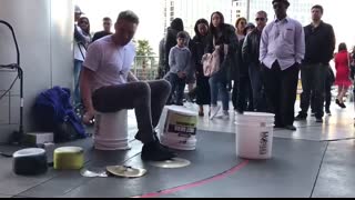 BEST Street Drummer EVER!!!  bucket boy  Matthew Pretty
