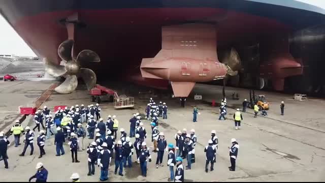 Symphony Of The Seas in dry dock - The largest cruise ship in the world