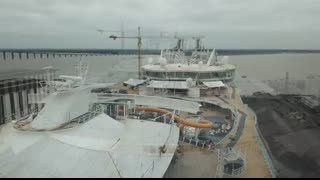 Symphony Of The Seas in dry dock - The largest cruise ship in the world