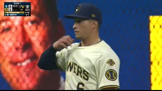 Near-grand slam ➡️ double play Brewers get out of BASES-LOADED JAM with a MIRACLE! ? (Full inning)