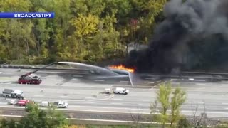 2 dead after fiery crash involving tanker truck on Northeast Extension of Pa. Turnpike