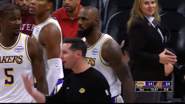 LeBron James gets SO HEATED after Dillon Brooks hit the ball at him ?