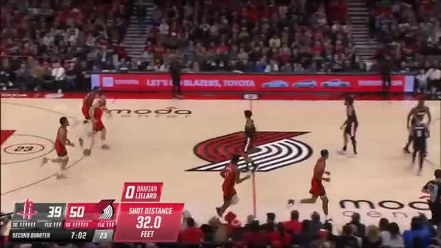 Damian Lillard 71 pts 13 threes 6 asts vs Rockets 22 23 season