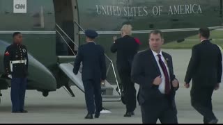 Trump stops to retrieve Marine's hat