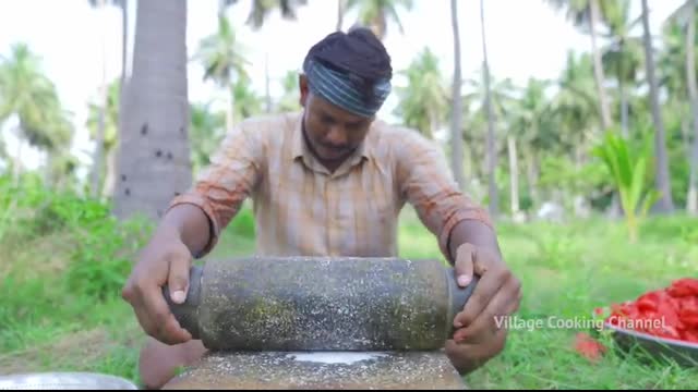 WATERMELON BUCKET CHICKEN   Chicken Cooked Inside the Bucket & Watermelon   Delicious Chicken Recipe
