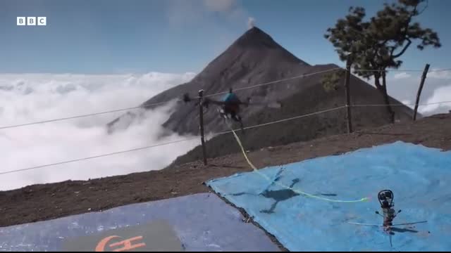 Precision Drone Flying Around An Erupting Volcano (Pt. 1)   BBC Earth Science