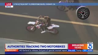 Officers chase large group of motorbike riders in L.A. County