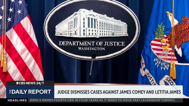 White House standing with prosecutor Lindsey Halligan after cases dismissed against Comey, James