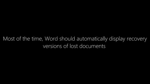 Recovering Lost Microsoft Word Documents